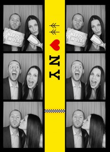 Black and white photo booth strip