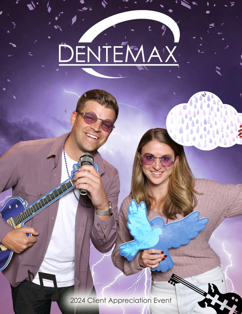 People posing with music props