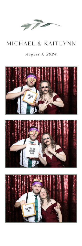 Couple posing with props