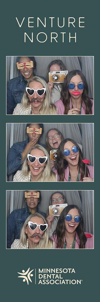 3 photos of people with props